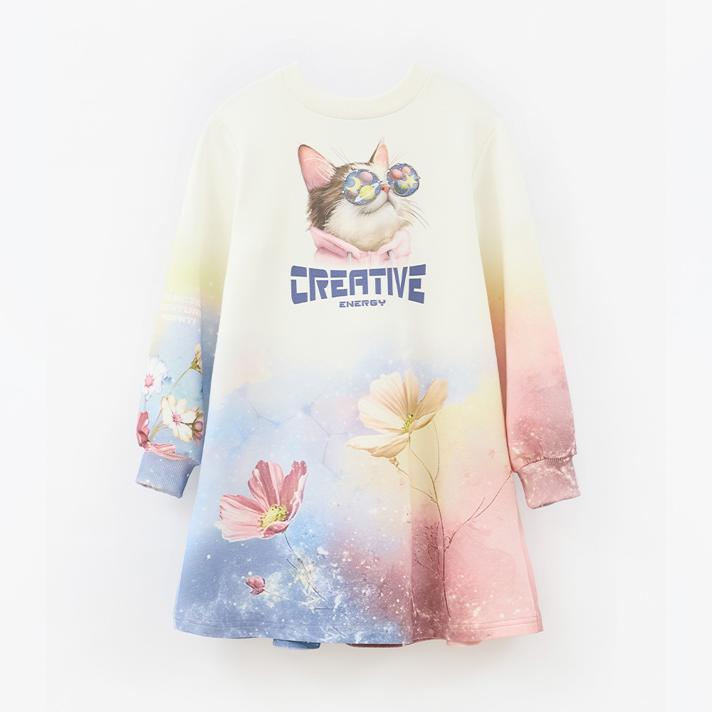 Платье «Цветочный космокот»