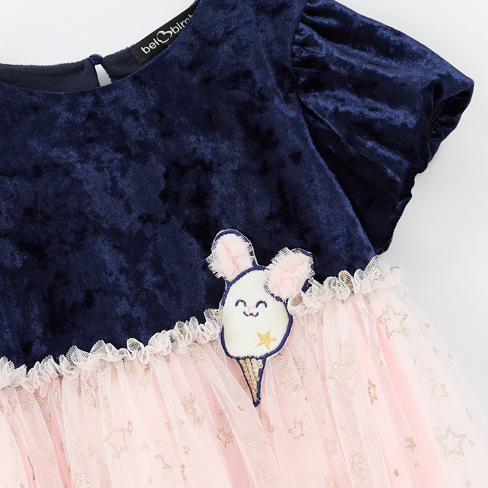 Платье синее «Звёздный зайчик» фото