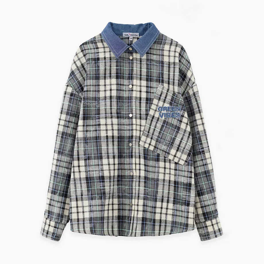 Рубашка «Клетка мегаполиса» для девочек