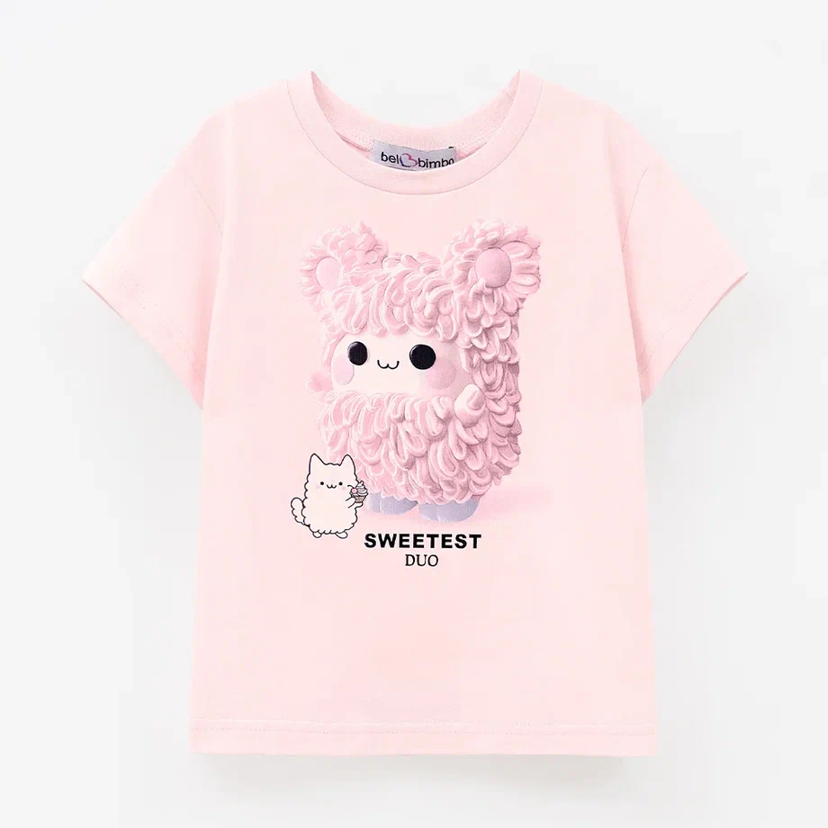 Пудрово-розовая футболка для девочки