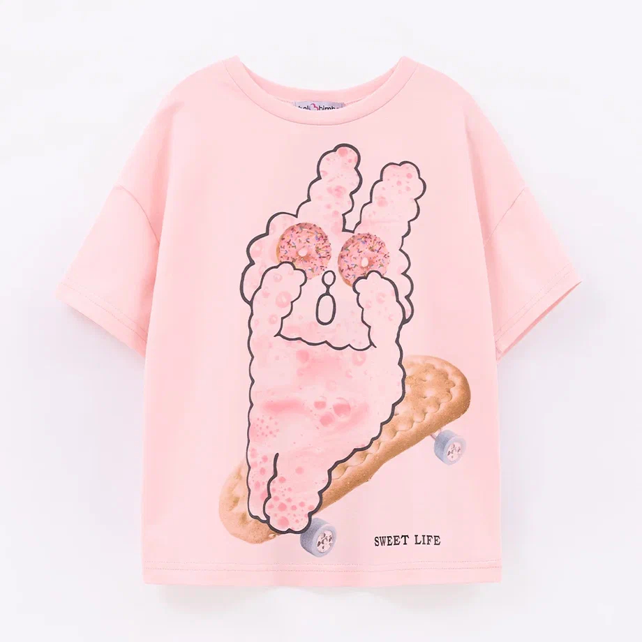 Розовая футболка для девочки