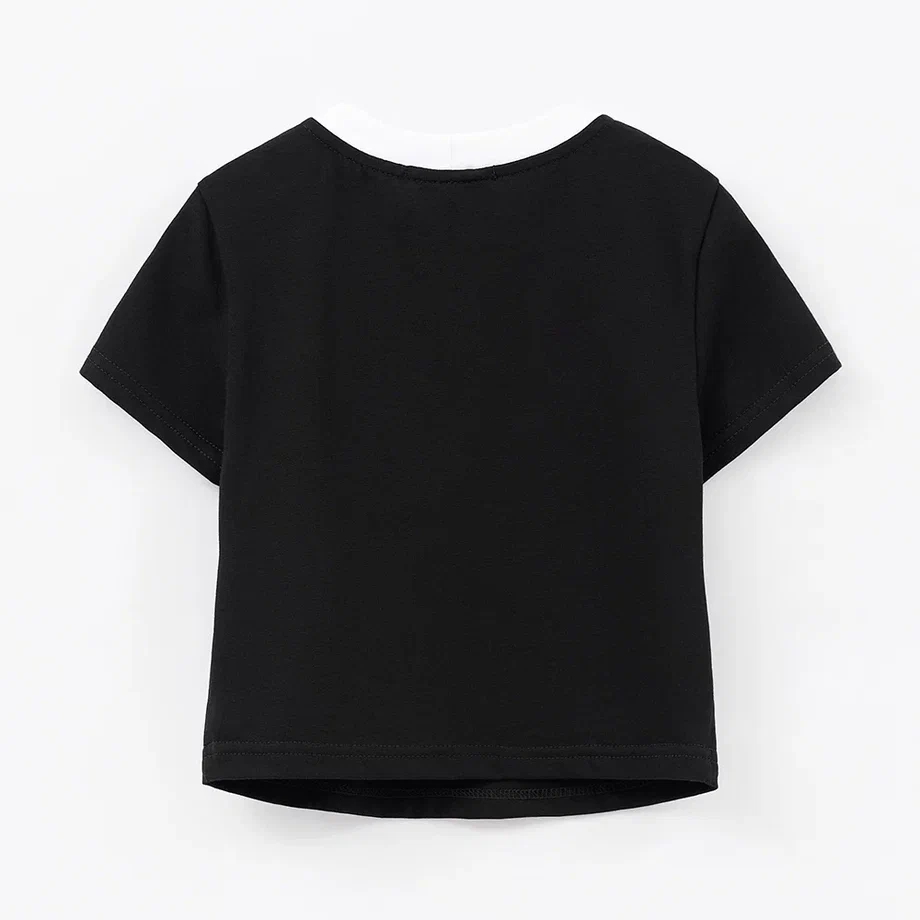Чёрный укороченный топ с чокером для девочки купить