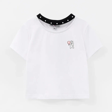 Белый укороченный топ с чокером для девочки купить в Иваново