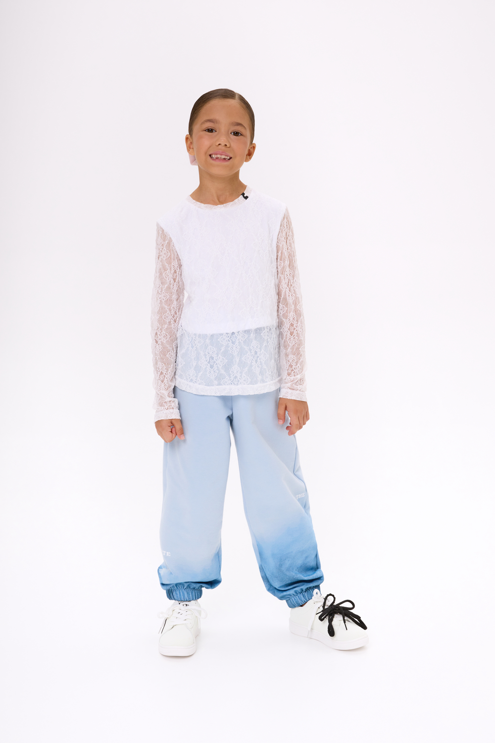 Кружевная футболка с длинным рукавом для девочки куить в Иваново