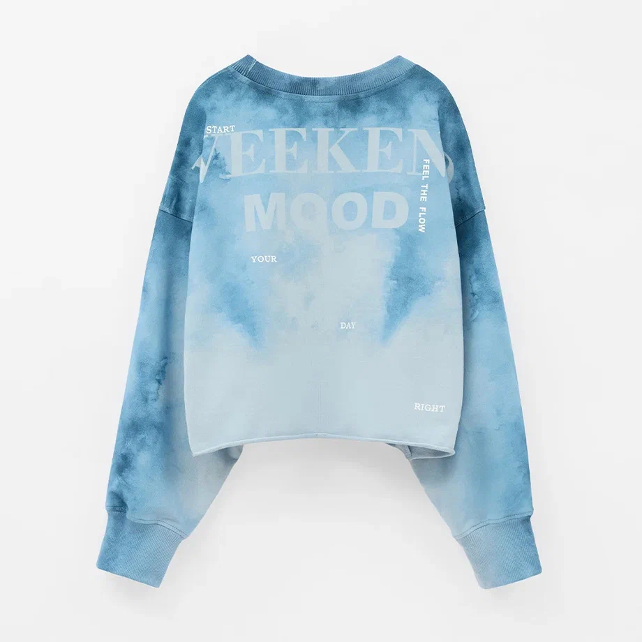 Укороченный свитшот с браш-эффектом для девочки купить