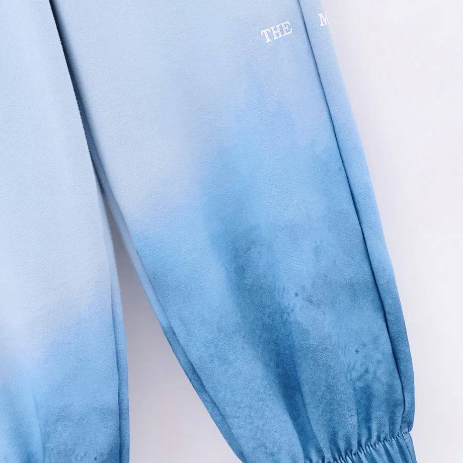 Голубые брюки-джоггеры для девочки фото