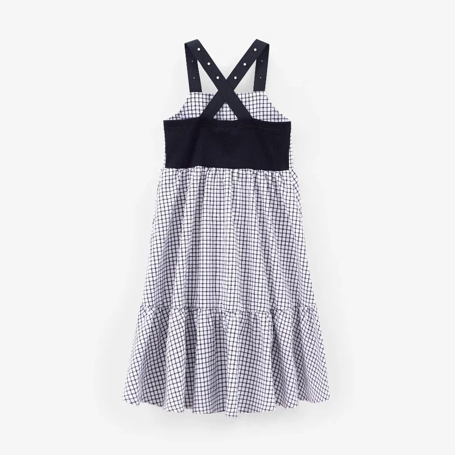 Сарафан в клетку на бретелях для девочки купить