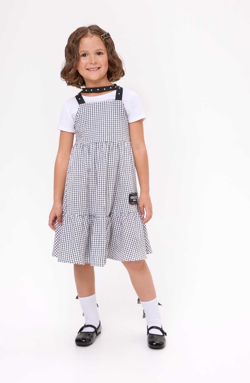 Сарафан в клетку на бретелях для девочки куить в Иваново