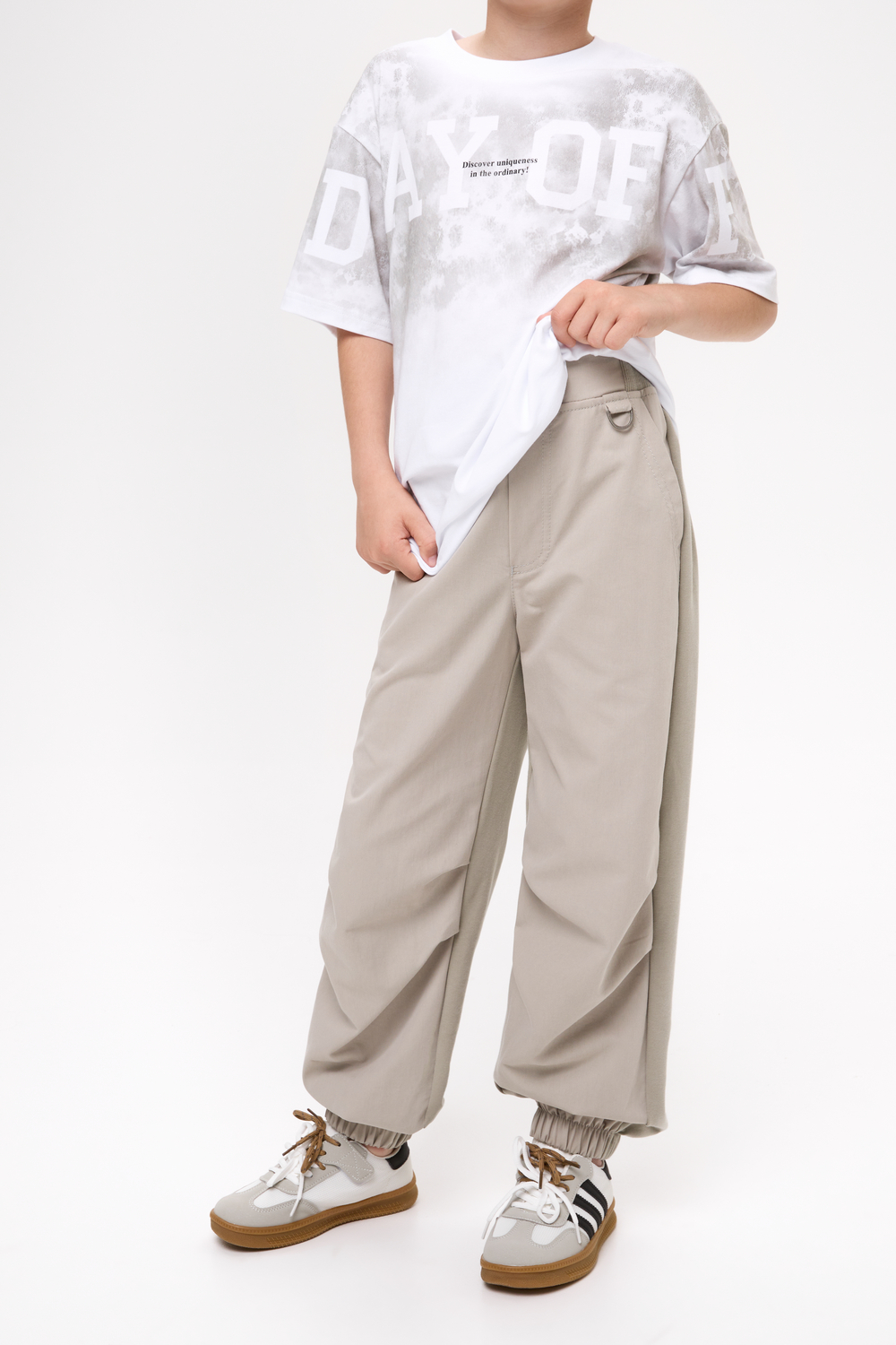 Брюки-парашюты для мальчика с браш-эффектом куить в Иваново