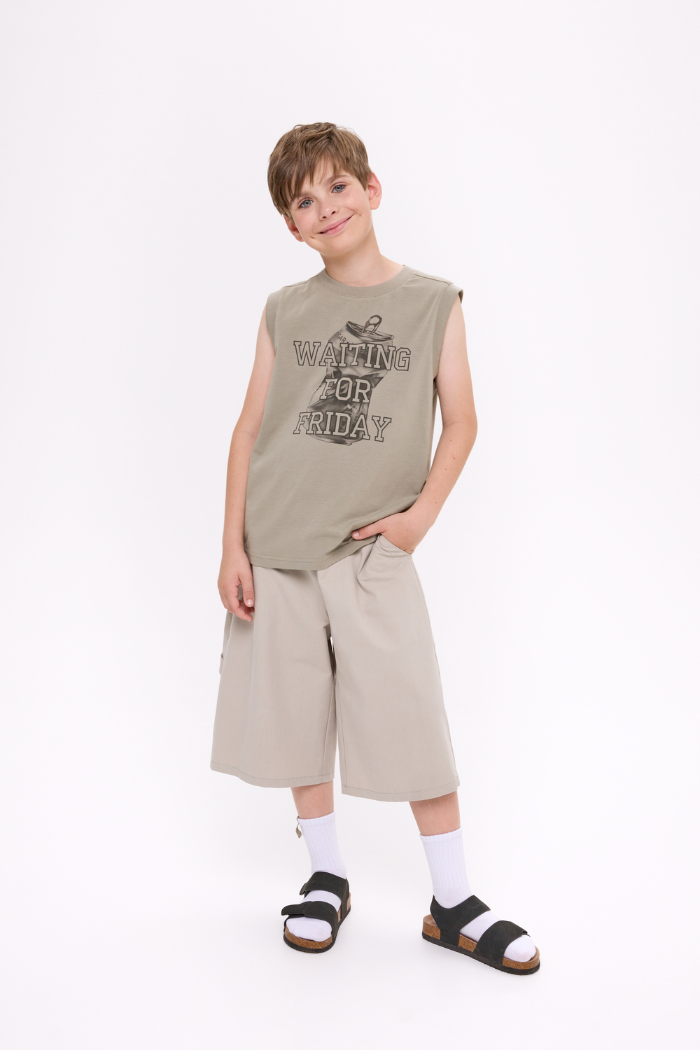 Бежевые удлиненные шорты для мальчика куить в Иваново