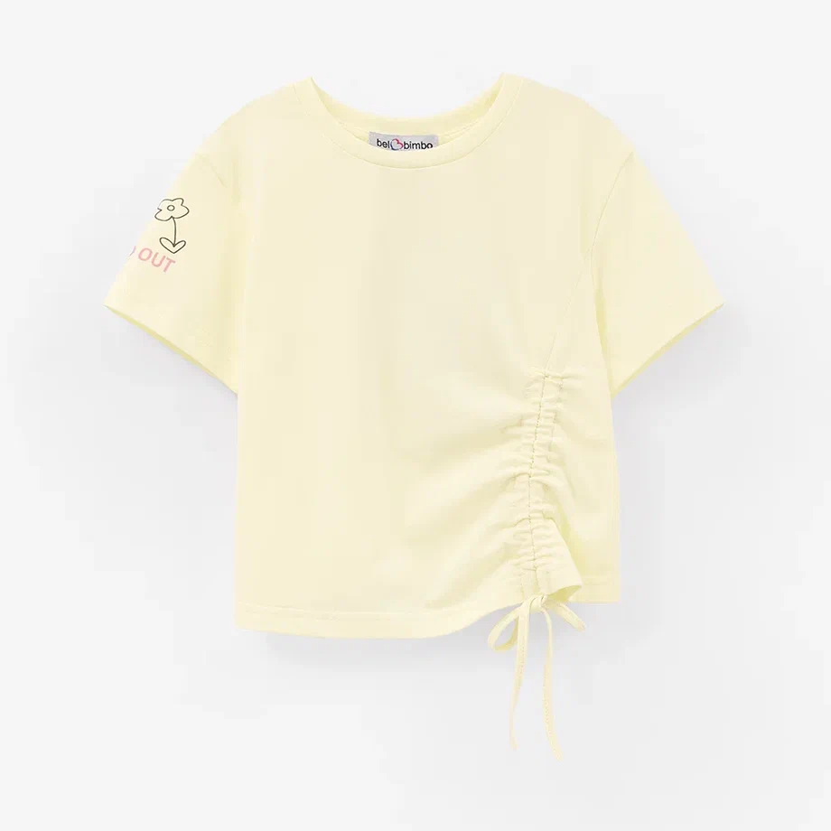 Светло-жёлтая футболка с регулировкой для девочки