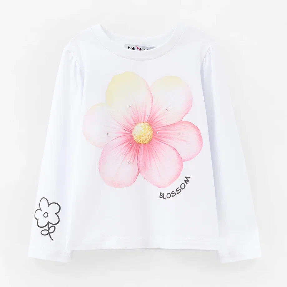 Белый лонгслив для девочки