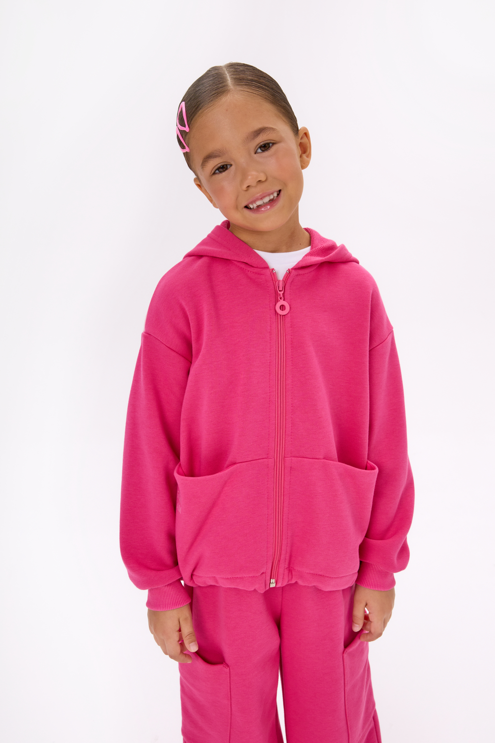 Толстовка на молнии в оттенке фуксия для девочки куить в Иваново