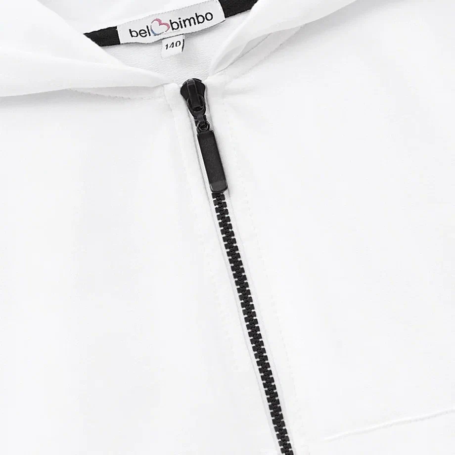 Белая толстовка на молнии для девочки фото