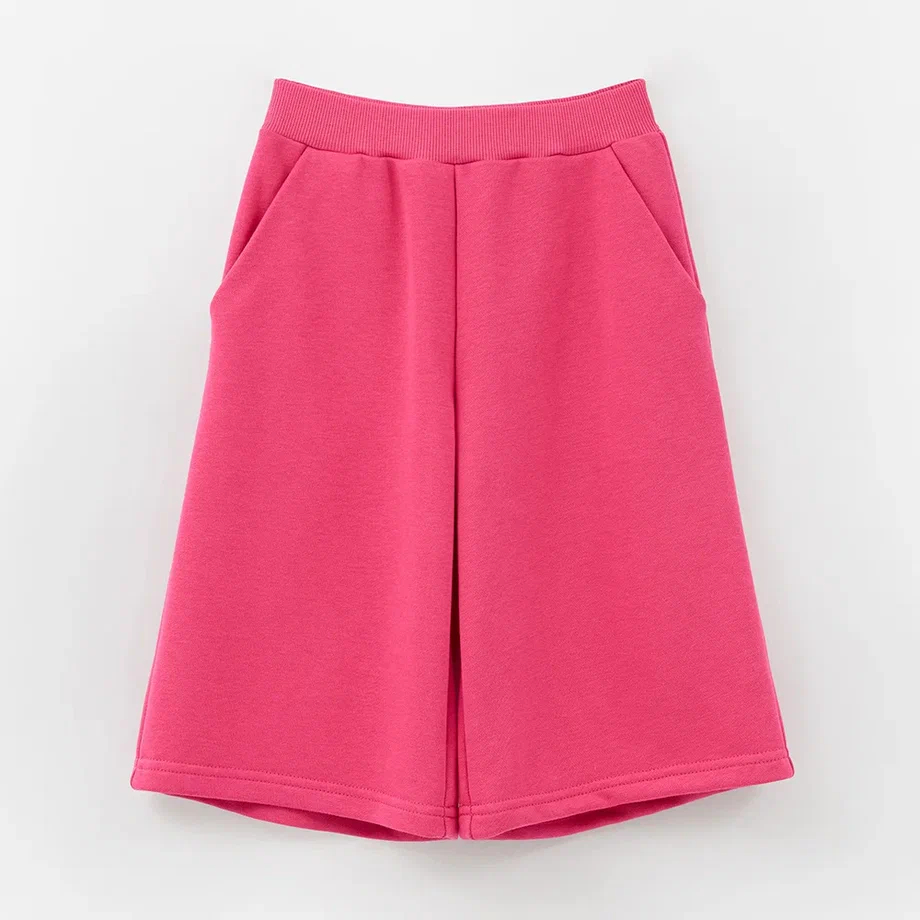 Яркие удлиненные шорты в оттенке фуксии для девочки