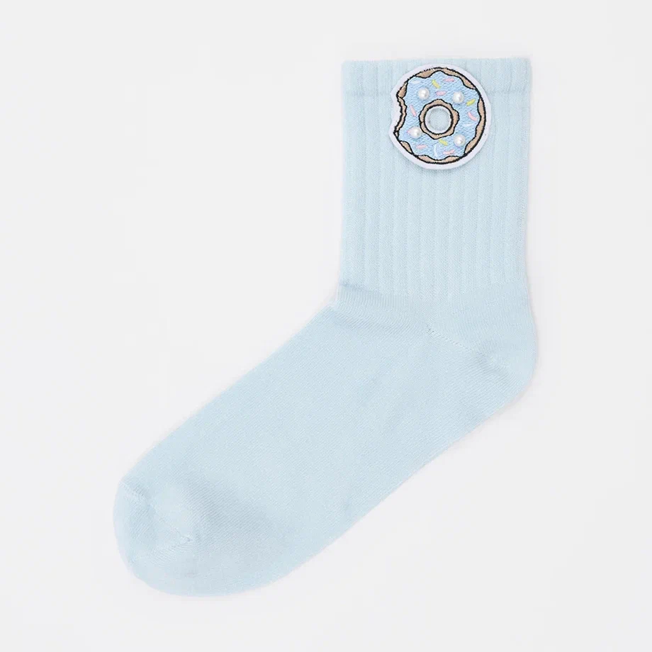 Голубые носки с пончиками для девочки