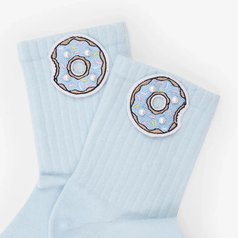 Голубые носки с пончиками для девочки купить