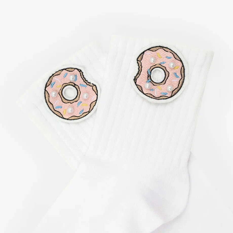 Белые носки с пончиками для девочки купить