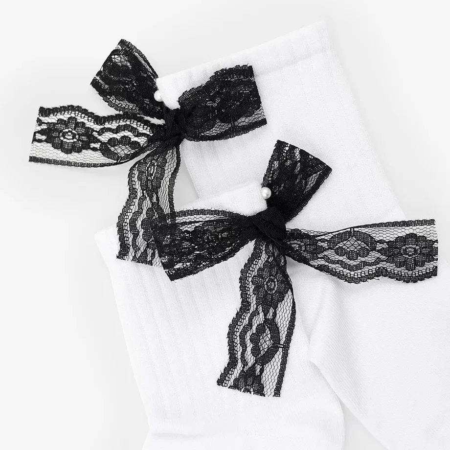 Белые носки с бантом для девочки купить