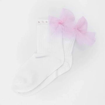 Белые носки с лиловым бантом для девочки купить в Иваново