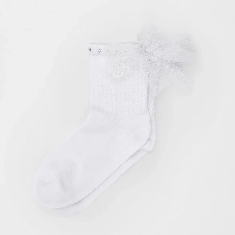 Белые носки с бантом для девочки