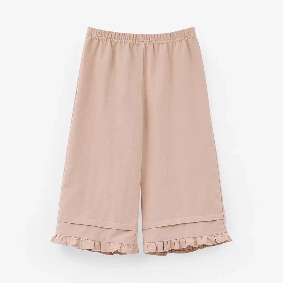 Льняные укороченные брюки для девочки