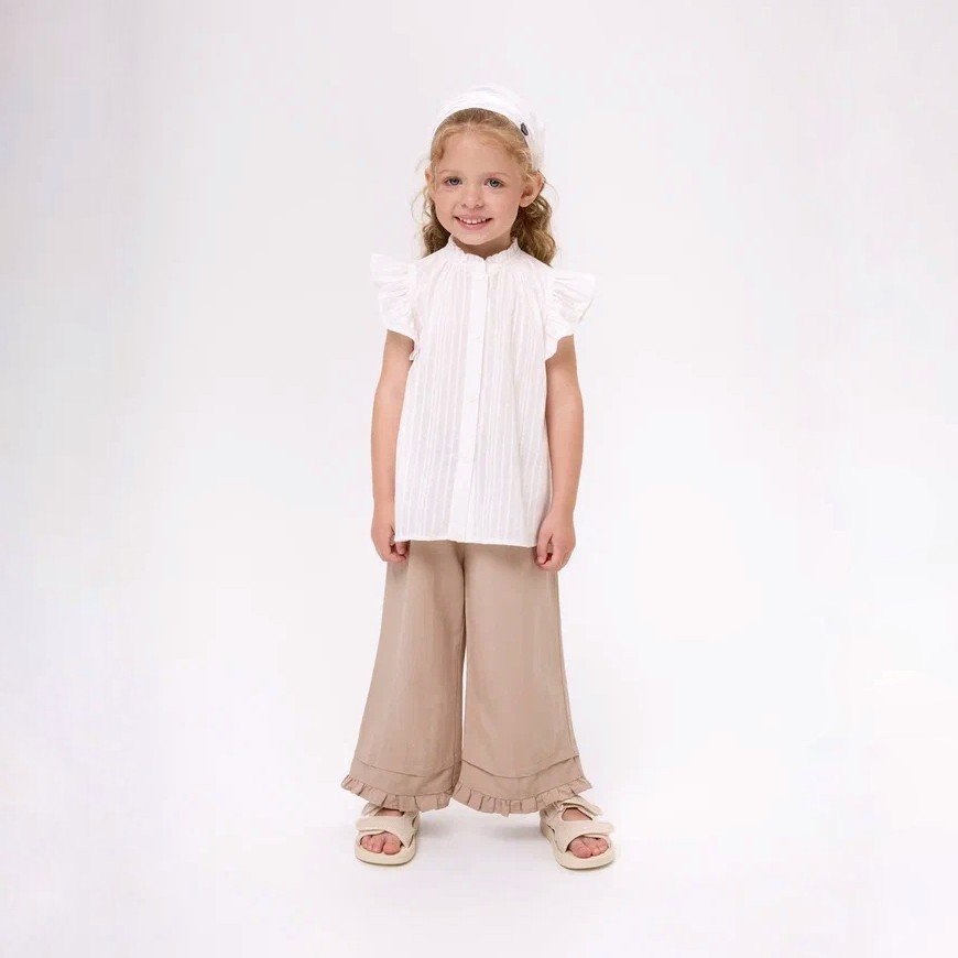 Льняные укороченные брюки для девочки куить в Иваново