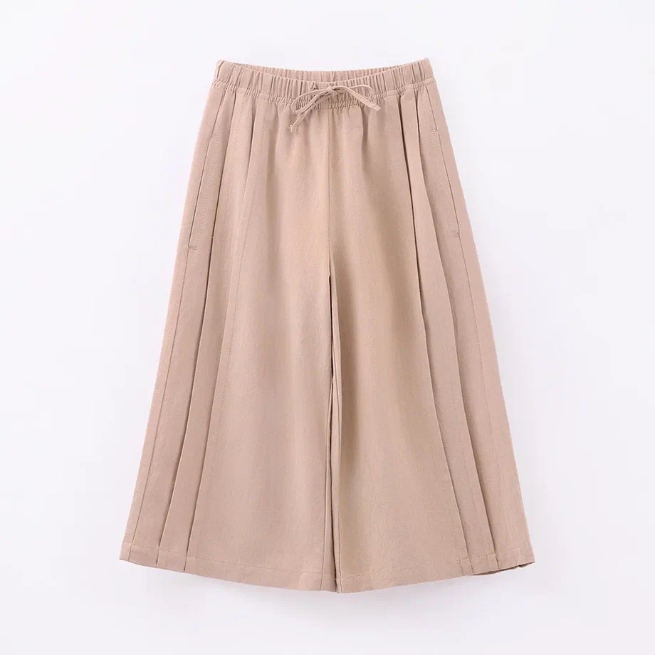 Льняные укороченные брюки для девочки