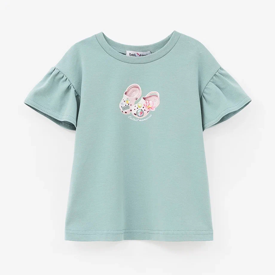 Мятная футболка для девочки