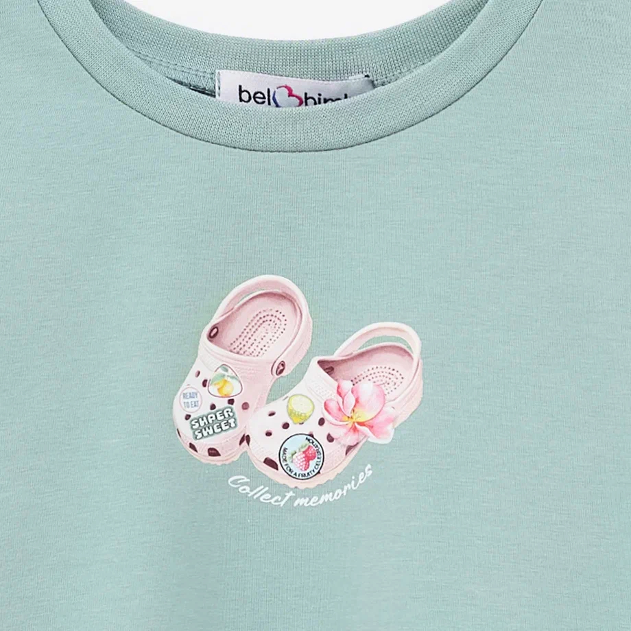 Мятная футболка для девочки фото