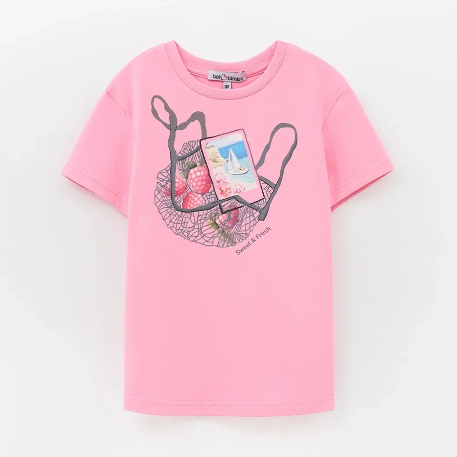 Розовая дизайнерская футболка