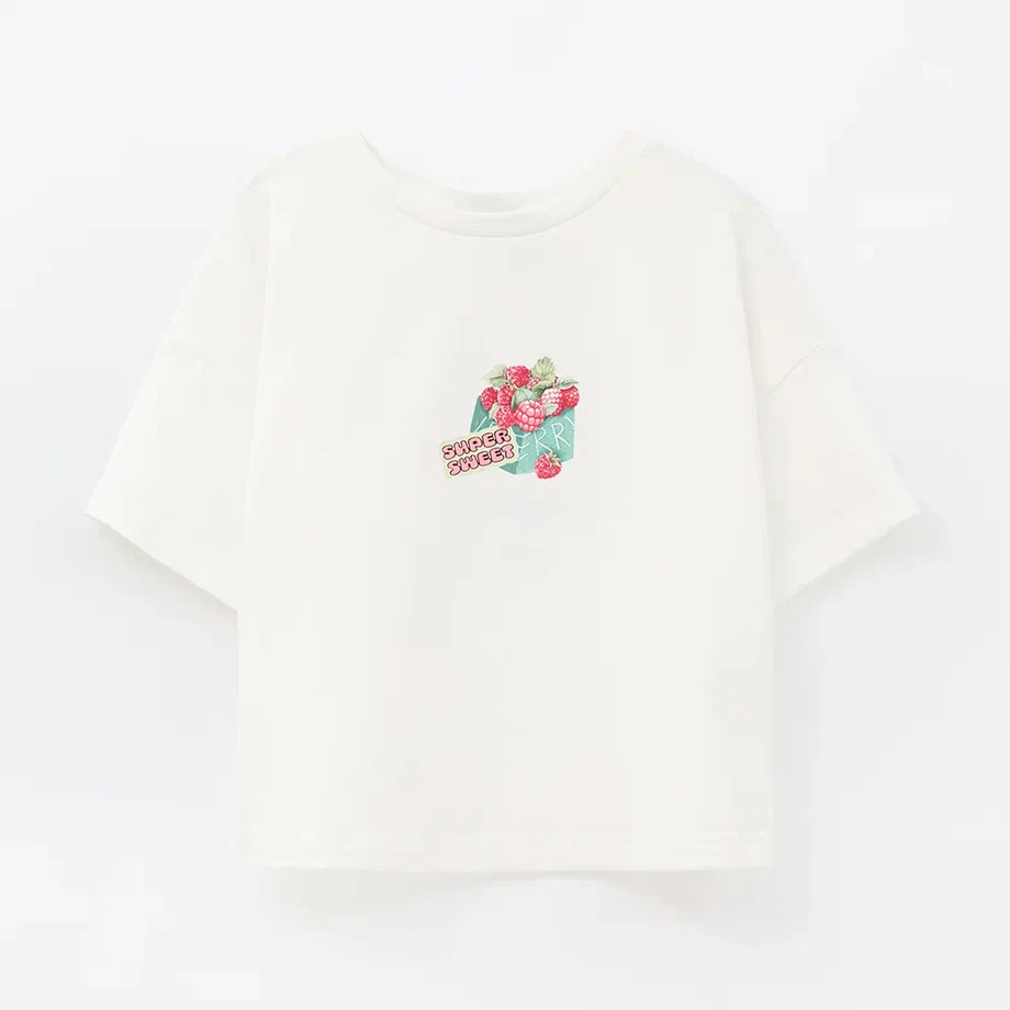 Молочный укороченный топ для девочки