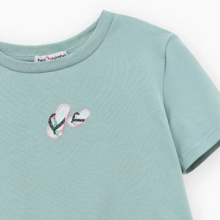 Мятный укороченный топ для девочки фото