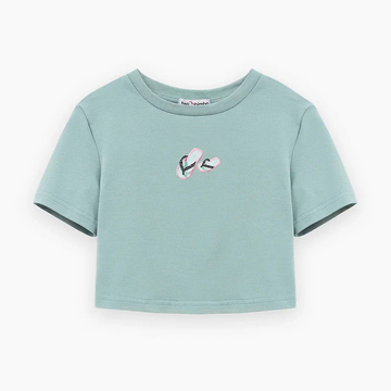 Мятный укороченный топ для девочки купить в Иваново