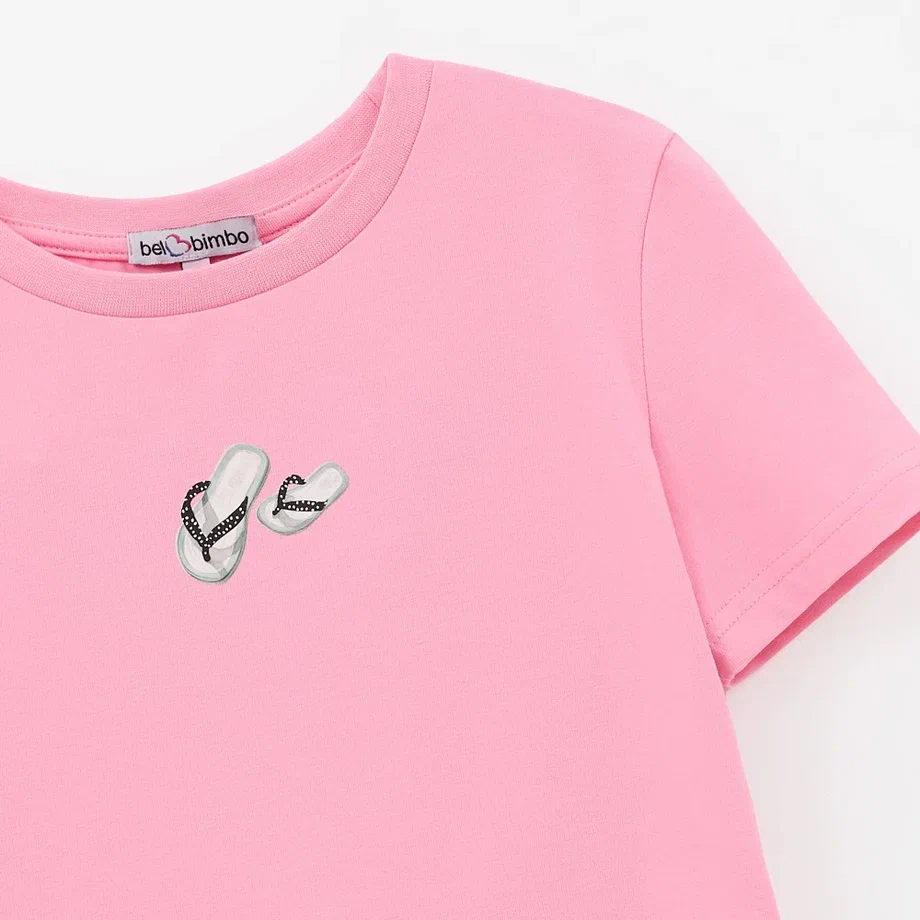 Розовый укороченный топ для девочки фото