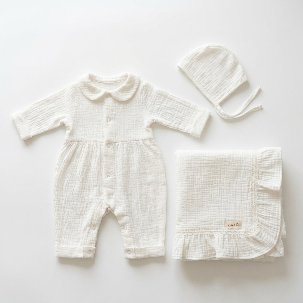 Комплект на выписку «Флан» молочный