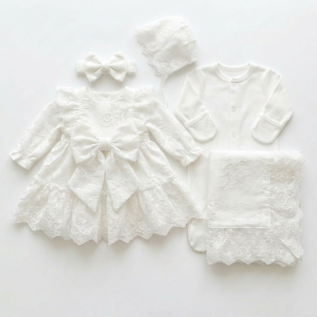 Комплект на выписку «Ненси» молочный