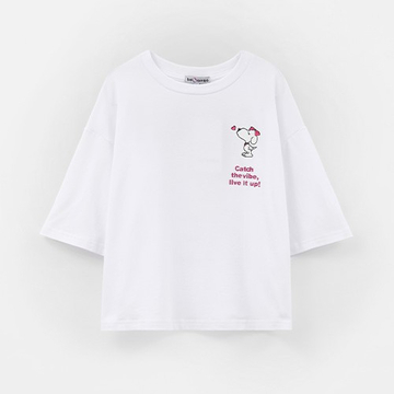 Белая укороченная футболка для девочки купить в Иваново