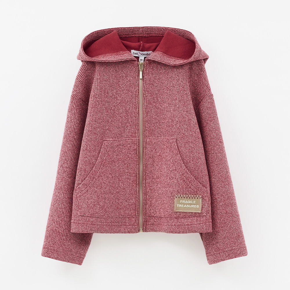 Красная толстовка с капюшоном для девочки