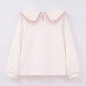 Молочная джемпер с воротником для девочки